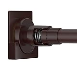 SMODBRODRE Shower Curtain Rod - 32-80 Inch Brown Spring Tension Shower Curtain Rods for Bathroom wit