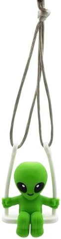 Funny Hanging Mirror Swing – Quirky and Unique Decor for Car Rearview Mirror, Bedroom or Living Room - Alien