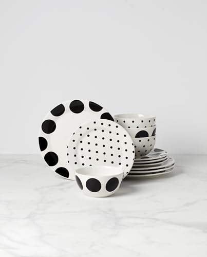 Image of Kate Spade New York Dot 12-Piece Dinnerware Set, 19.84, White