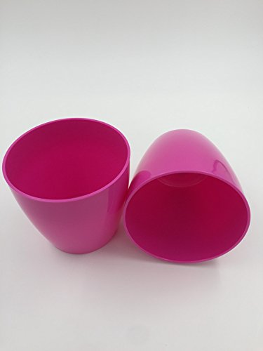 MGI DEVELOPPEMENT Lote de 2 maceteros FUN, de 14 cm de diámetro x 13 cm de alto, brillante, fabricación italiana, fucsia
