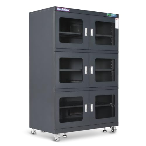 MechMaxx 1-10% RH Electronic Dry Cabinet 1430L ESD Desiccator Cabinet,for Storage of semiconductors, Optical Lenses, Printed Circuit Board Assemblies and Laboratory Chemicals, Model EDC1430C-6