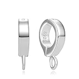2pcs Adabele Authentic Sterling Silver Interchangeable Hinged Pendant Bail Clasp Clip Connector Tarnish Resistant Rhodium Plated for Jewelry Makings SS95-3