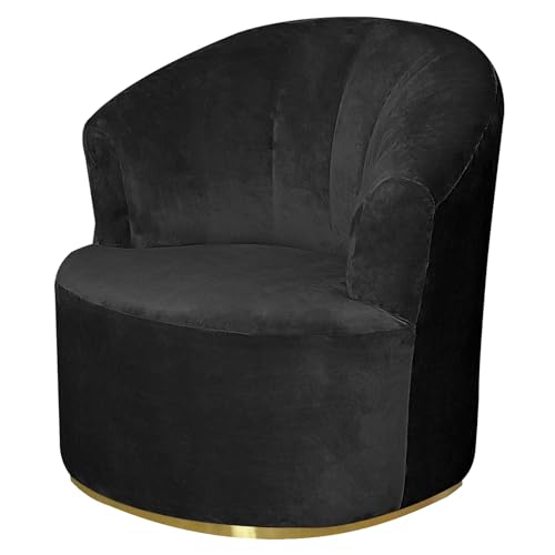 ZEaink Velvet Swivel Barrel Chair Cover, Soft Round Club Armchair Slipcover Modern Accent Chair Slipcover Stretch Single Sofa Cover Washable for Living Room Furniture Protector(Large)