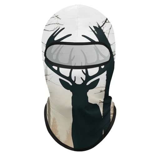 Balaclava para hombres, máscara para esquiar con silueta de ciervo, cubreboca para invierno, protección facial para ciclismo miniatura 1