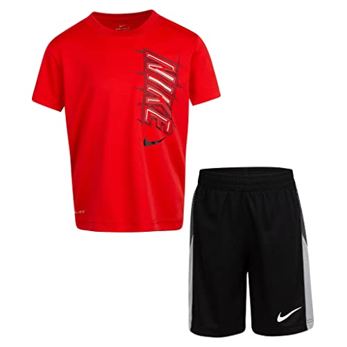 Image of Nike Little Boys Dri-FIT Graphic Tee & Shorts 2 Piece Set