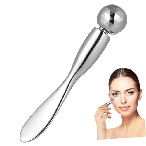 IWOWHERO Herramienta Masaje Facial Doble para Ojos Cuchara Zinc para Crema y Circulación Portátil para Cuidado Diario