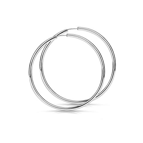 Materia Große Creolen Silber 925 Damen Ohrringe Ringe 47mm hängend SO-94