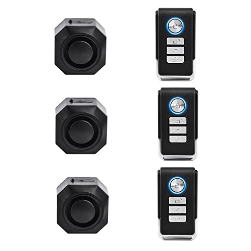 USUPERINK 110dB Bike Alarm Wireless Vibration Motion Sensor with USB Charging Ports, Anti-Theft Bicycle Motorcycle Alarm with Remote, Waterproof, 3SET