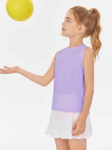 Image of Haloumoning Girls Tank Tops Kids Sleeveless Athletic Lightweight Cute Summer Top Dancewear 5-14 Years
