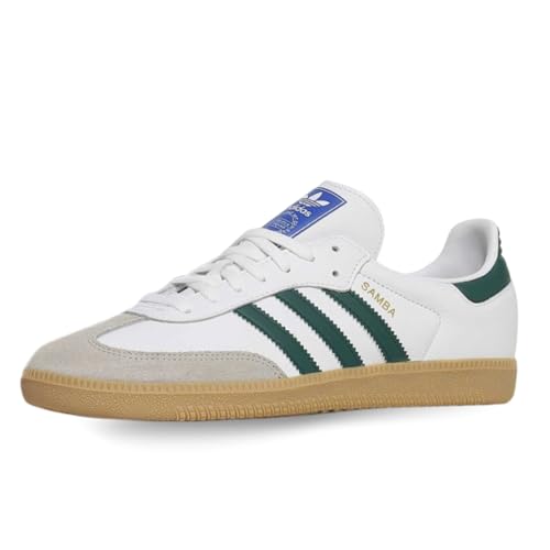 adidas Samba OG Men's Sneakers, Cloud White/Collegiate Green/Gum, Size 5
