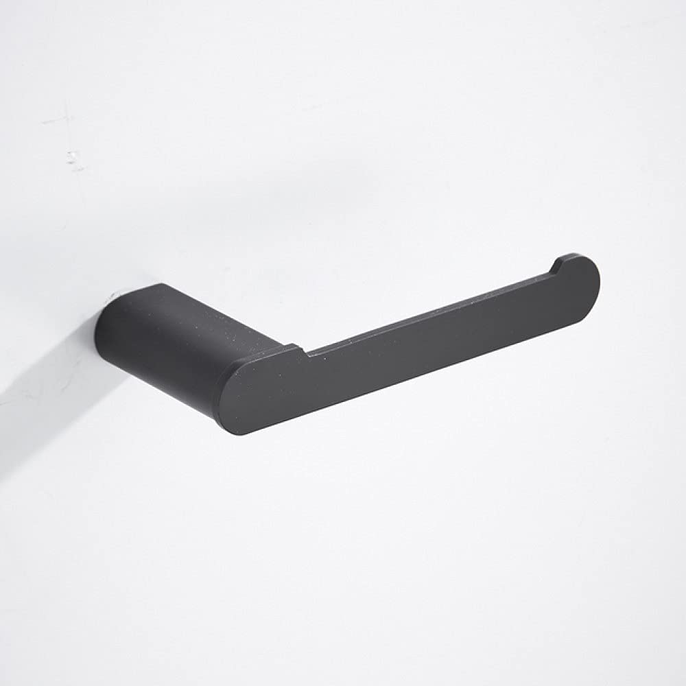 Juego de accesorios de baño negro mate con barra de toalla y soporte de papel