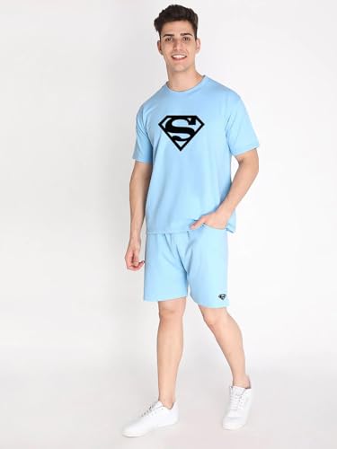 Image of Vogaan Men's T-Shirt and Shorts Set | Pyjama Set for Men | Co-ord Set | Cotton Printed Top & Shorts Night Suits Set
