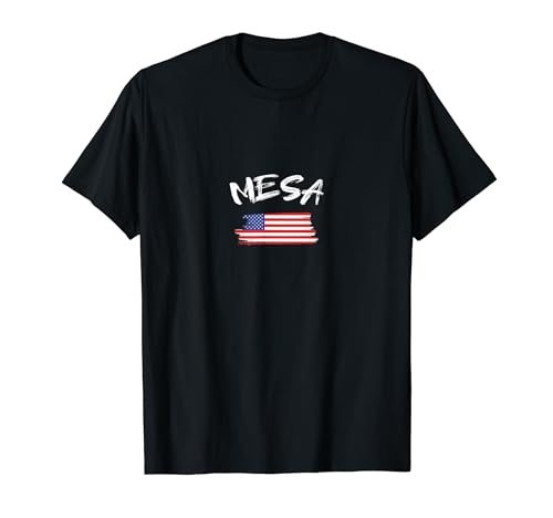 Mesa Arizona Souvenir Gift American USA Country Flag Brushed T-Shirt