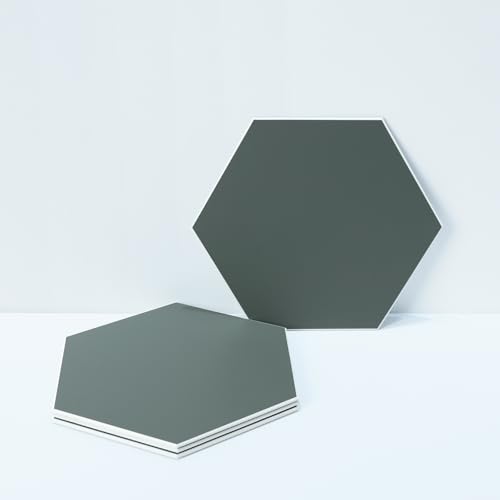 YOFUN 32-Sheet Hexagon Tile Peel and Stick Backsplash, Matte Olive