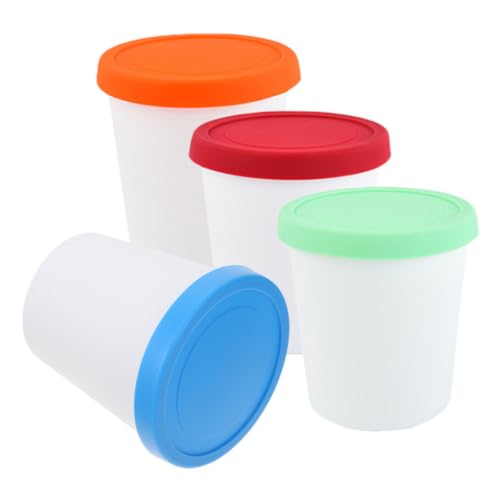 SOLUSTRE Recipientes para Helados Reutilizables de 1000ml Tapas de Silicona y Pp, Resistentes al Desgaste y Fáciles de Almacenar para Fiesta Verano