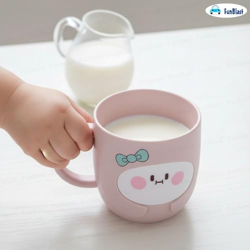 Image of FunBlast Milk Mug for Kids - 350 Ml; Unbreakable Mug for Kids, Milk Mugs for Kids Unbreakable - Milk Drinking Cup for Kids (Pink4)