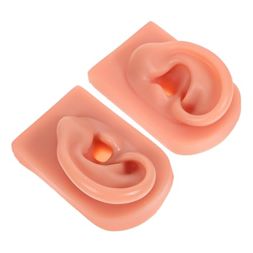 OSOLADY 2pcs Human Ear Models for Piercing Practice Professional Silicone Ear Piercing Supplies