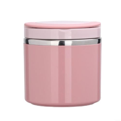 Tarro aislado a prueba de fugas hecho de polipropileno y acero inoxidable, perfecto para almacenar sopas y comidas (rosa, 630 ml)