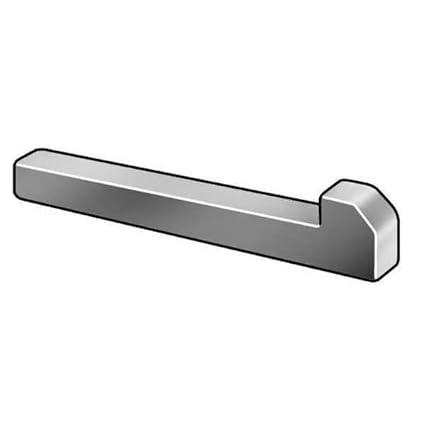 Tapered Gib Head Machine Key, Tapered Gib End, Steel, Plain, 2 in L, 1/4 in Sq, Mfr: WWG-0250-2000GB-A