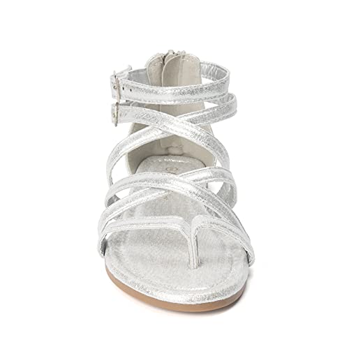 Image of FUNKYMONKEY Girls Gladiator Strap Sandals Flat Thong Cross Strappy Sandals