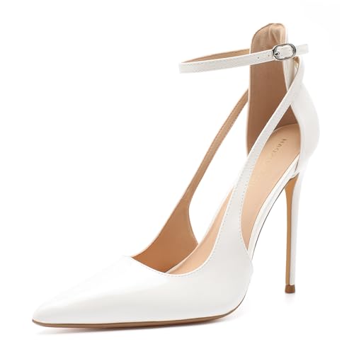 Unisex Men's Women's Pointed Toe High Heels Sexy Stiletto Heels Ankle Strap Pumps Dress Party Comfortable Shoes