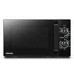 Toshiba Four à micro-ondes 20 L MW2-MG20P(BK), 700 W/1000W Grill, avec Grill Croustillant et Fonction de Cuisson Combinée, 9 Niveaux de Puissance, Ampoule LED, Dégivrage facile, Noir