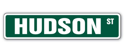 Hudson Street Sign Childrens Name Room Sign | Indoor/Outdoor |  18" Wide Plastic Sign #TOP11