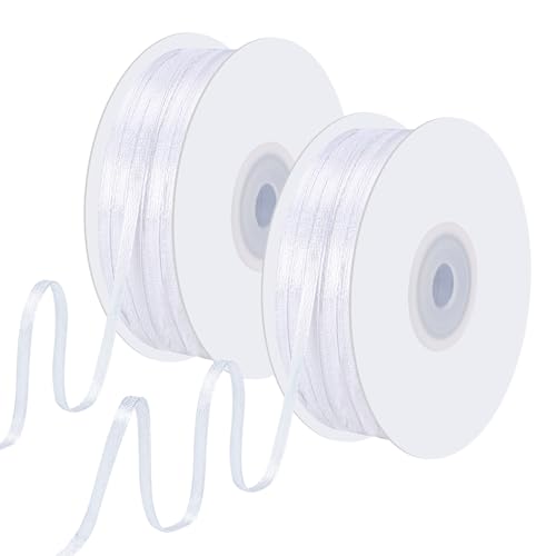 woric White Ribbon 200 Yards 1/8 Inch Double Faced...