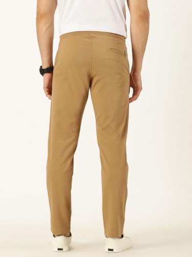 Image of Thomas Scott Men's | Solid | Light Weight | Breathable Fabric | Elasticated Waist | Mid Rise | Regular Fit | Cotton Blend | Drawstring | Chino Trouser | Pants