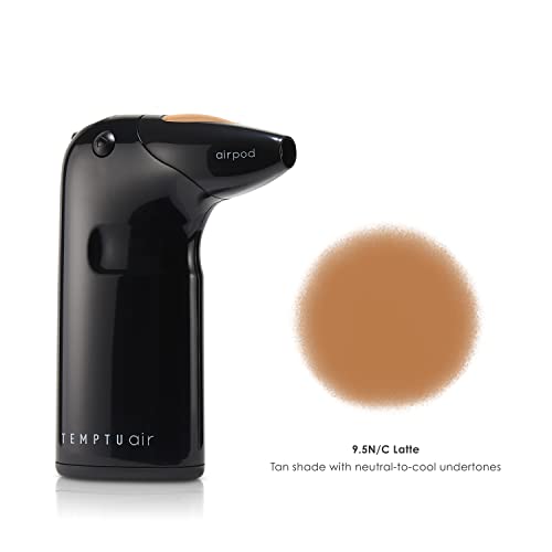 Temptu Air Airbrush Starter Kit: Cordless Professional At-Home Airbrush Makeup Travel-Friendly Anti-Aging, Long-Wear, Buildable Foundation For Healthy Skin, Black Temptu Air, 9.5N/C Latte #TOP1