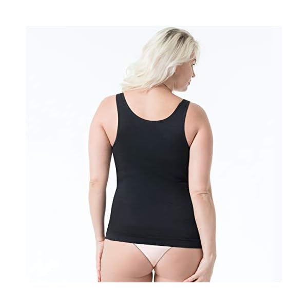 EUYZOU-Womens-Tummy-Control-Shapewear-Tank-Tops-Seamless-Body-Shaper-Compression-Top EUYZOU Women's Tummy Control Shapewear Tank Tops - Seamless Body Shaper Compression Top - Black/White/Nude 3pk L