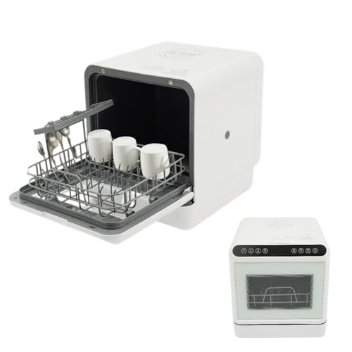 Lavavajillas de mesa con depósito de agua de 6 l, mini lavavajillas, 1100 W, control táctil y pantalla LED, lavavajillas portátil para dormitorios, autocaravanas
