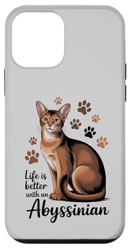 Life is Better with a Abyssinian�A�Ȃ߂炩�Ȓ��F�̔L �X�}�z�P�[�X iPhone 12 mini �p