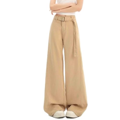 Women's Retro Waistband Wide Leg Pants Straight Leg Hanging Casual Pants high Waisted Jeans for Women