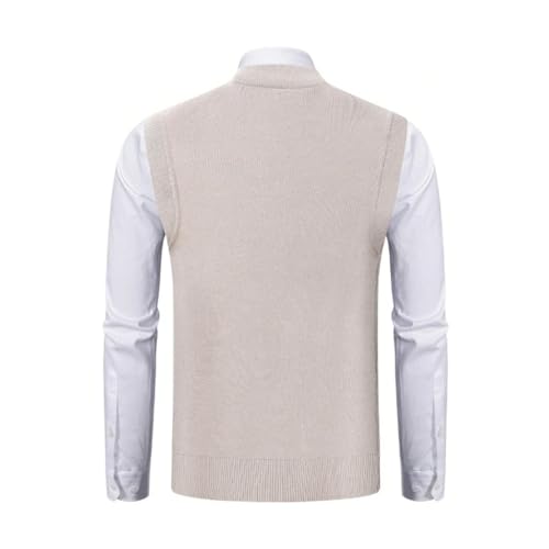 Men's Sleeveless Knitted Sweater Vest V-Neck Pullover Casual Plaid Waistcoat for Autumn Winter Wear3