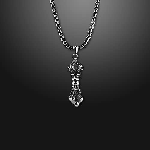 Forziani Vajra Mens Steel Pendant Necklace - Premium Quality Stainless Steel Pendant Chain Necklace For Men - Luxury Gift For Men - Gift Box Packaging Included #TOP2