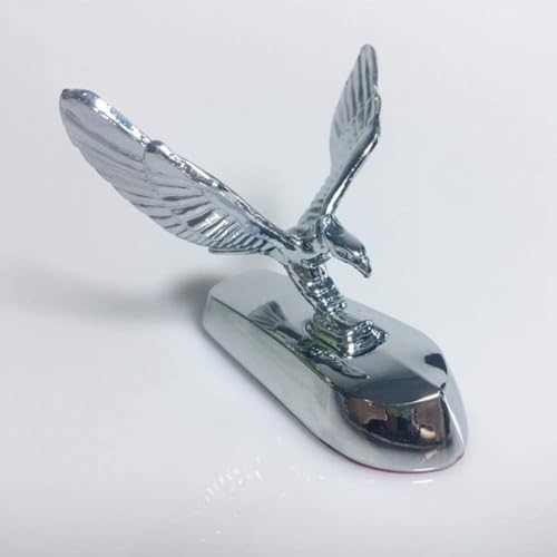 XJKLBYQ Car Badges 3D Auto Eagle Hood Emblem Car Front Cover Hood Ornament Sticker Badge Bonnet Car Decor Styling Accessories, Hood Emblem, STANDARD, Silver