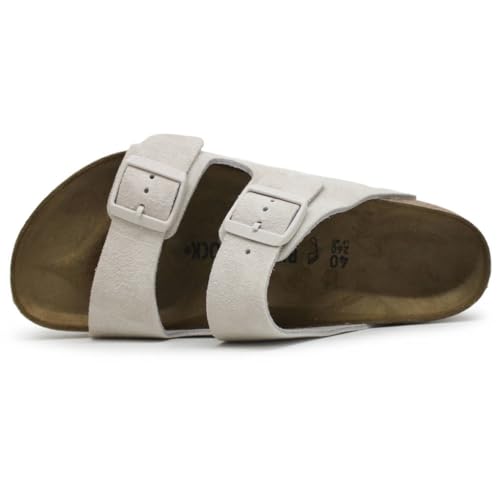 Birkenstock Unisex Arizona BS Suede Leather Antique White Sandals 9 W / 7 M US3
