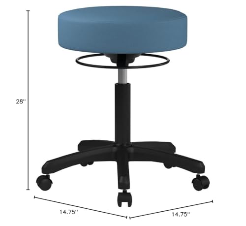Image of Perch Life Height Adjustable Stool | Desk Height 18-23 inch | Colonial Blue Vinyl