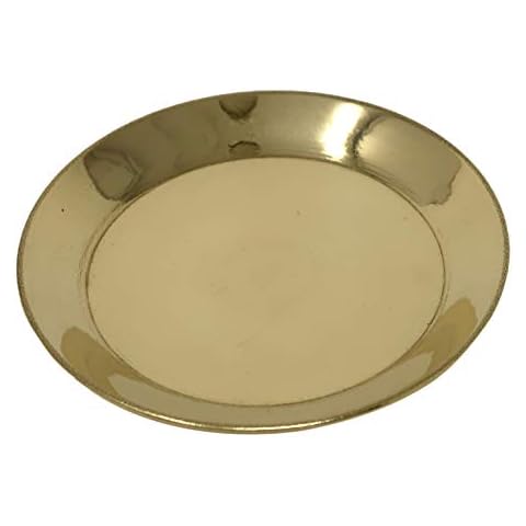 Shalinindia Indian Hindu Brass Puja Thali for Bhog|Aarti| Accessory for Mandir Temple Perfect for Diwali Diya Light Decoration Cover