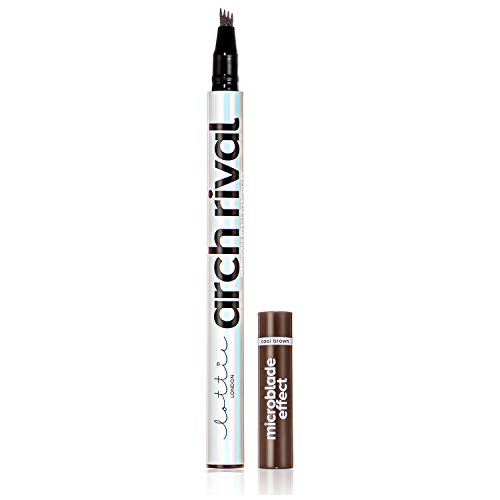 Lottie London Arch Rival Microblade Brow Pen! Ultra-Fine 4-Pronged Tip Microblading Eyebrow Pen! Flawless Finish Of Microblading With Professional-Looking Results! Choose Your Shades! (Cool Brown)