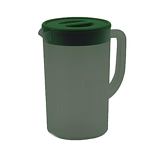 ZPSHYD Plastic Cold Water Jug,Plastic Pitcher with Leak-Proof Lid,Extra-Large Capacity Cold Water Jug for Refreshing Juice,Iced Tea(Dark Green)