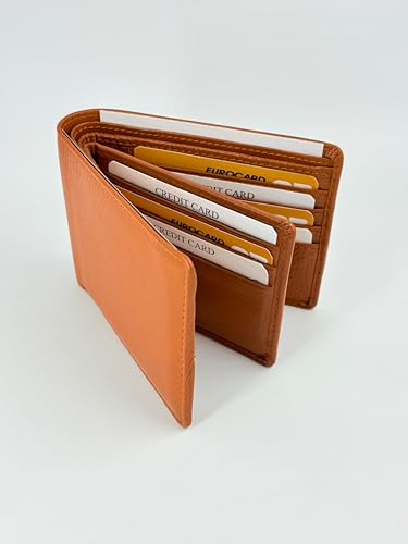 Image of Lee Italian Leather Wallet for Men - Genuine Leather, 16 Card Slots, 2 Note Compartments - Stylish & Durable, Brown (Brown)