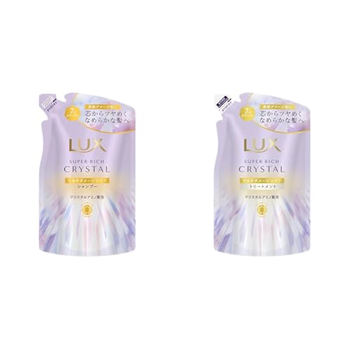 【セット買い】LUX (ラックス) スーパーリッチクリスタル マルチダメージリペア シャンプー 詰め替え + スーパーリッチクリスタル マルチダメージリペア トリートメント 詰め替え 各300g
