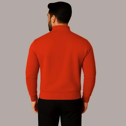 Image of Mack Jonney Men's Fleece Half-Zip High Neck Sweatshirt | Warm & Stylish Winter Wear -M4380