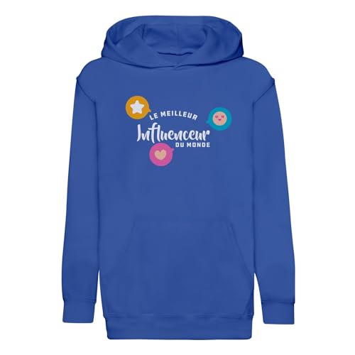 Sweat à capuche enfant meilleur influenceur monde internet coton premium