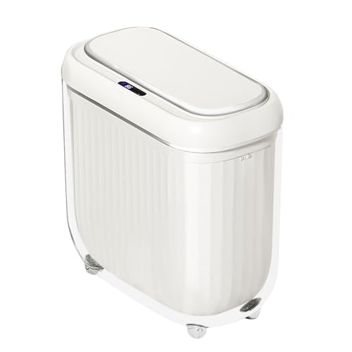 Image of Slim Bathroom Trash Can with Lid 3.7 Gal Rechargable Smart Motion Sensor Trash Can Bedroom Automatic Touchless Garbage Can with Lid Trash Bin for Bathroom Bedroom Office Kitchen