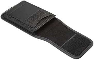 Cellphone Waist Bag with Card Holder, Mens Leather Holster Case with Belt Clip, 6.5" Vertical Tactical EDC Leather Phone Holster Pouch with Belt Loop Carrying Case Waist Bag Cellphone Card Holder