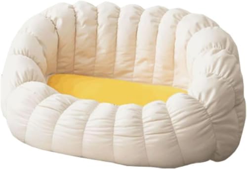 XANAYXWJ Puf Gigante con Relleno de partículas EPS, Tumbona Perezosa, puf Ultra Suave, sofá Perezoso, Cama para Perro Humano, Funda extraíble y Lavable a máquina, Color Amarillo