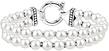LeCalla Pearl Bracelets for Women in 925 Sterling Silver & 14K Gold-Plated Silver | Adjustable Pearl Bolo Bracelets | Handmade Sliding Chain Beaded Bracelet Jewelry Gifts for all Occasions
